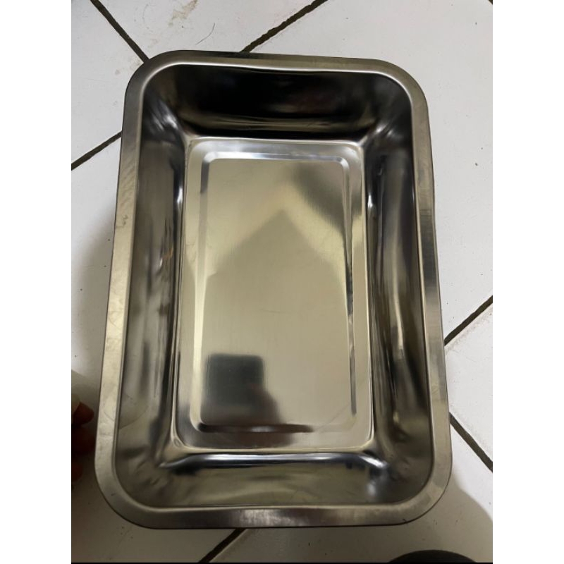 nampan baki stainless Tebal 40cm x 30cm x 7cm / nampan persegi dalam 7cm / tempat makanan stainless steel 36x27x7cm tebal / nampan sayur stainless / baki tray stainless / tatakan gelas 40cm x30cm 36cm x 27cm 32cmx22cm 27cmx20cm