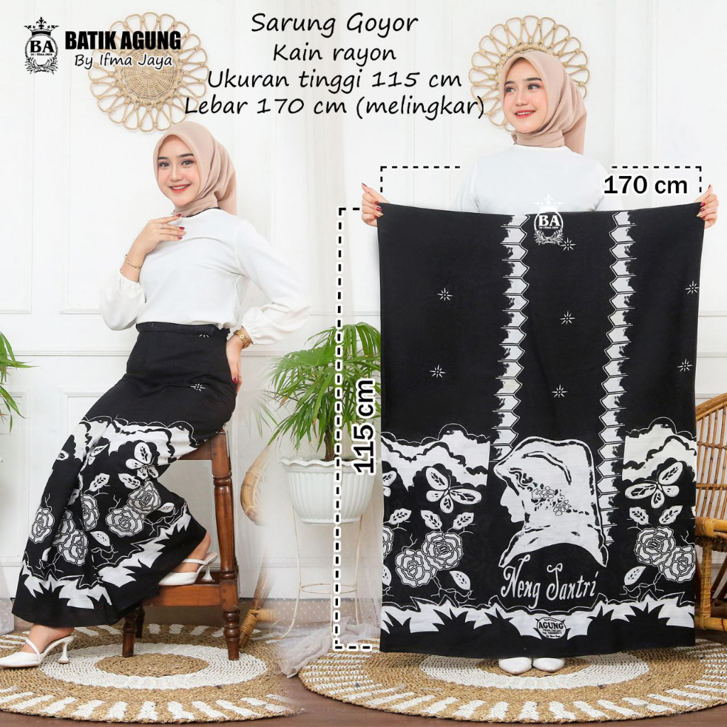 SARUNG HITAM MOTIF NENG SANTRI BUNGA MAWAR SARUNG SERAGAM SARUNG GLOYOR GOYOR SARUNG AQIL SARUNG BATIK PEKALONGAN SARUNG PUTRI SARUNG WANITA SARUNG SERAGAM SANTRI