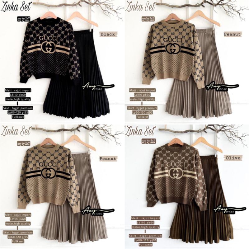 One Set Rok Rajut Jumbo Zinka Setelan Any
