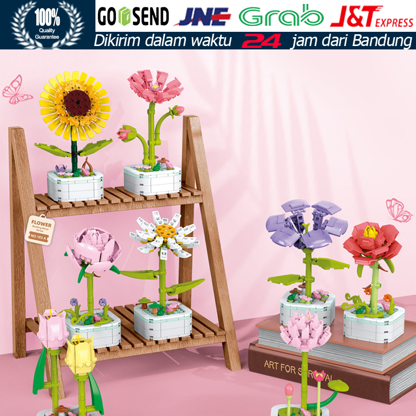 Pot Sukulen Bunga DIY Mini Flower Block / Mainan Kreatif Ruang Dekorasi Buket / Tanaman Kehidupan Ab