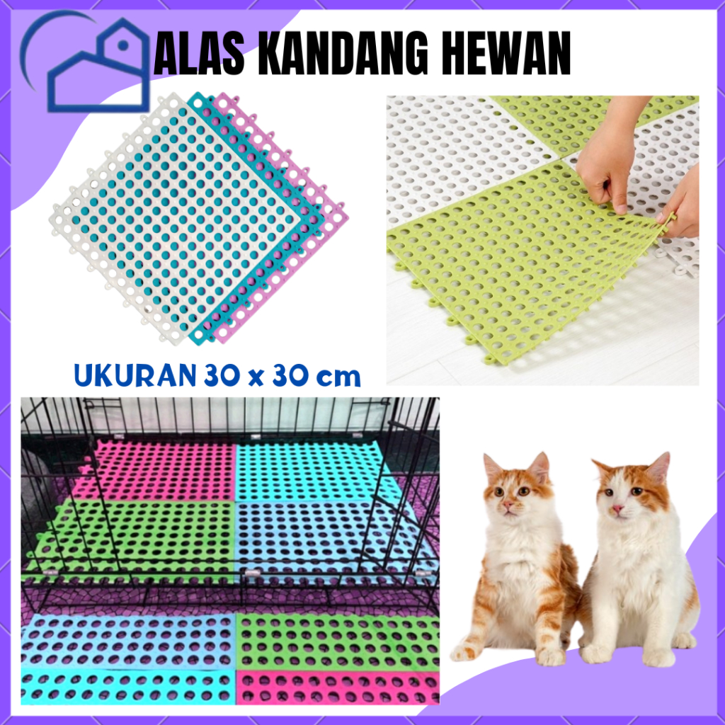 Alas Kandang Hewan Anti Slip Alas Kandang Anjing Kucing Kelinci Alas Kandang PVC Keset Lantai Anti Slip