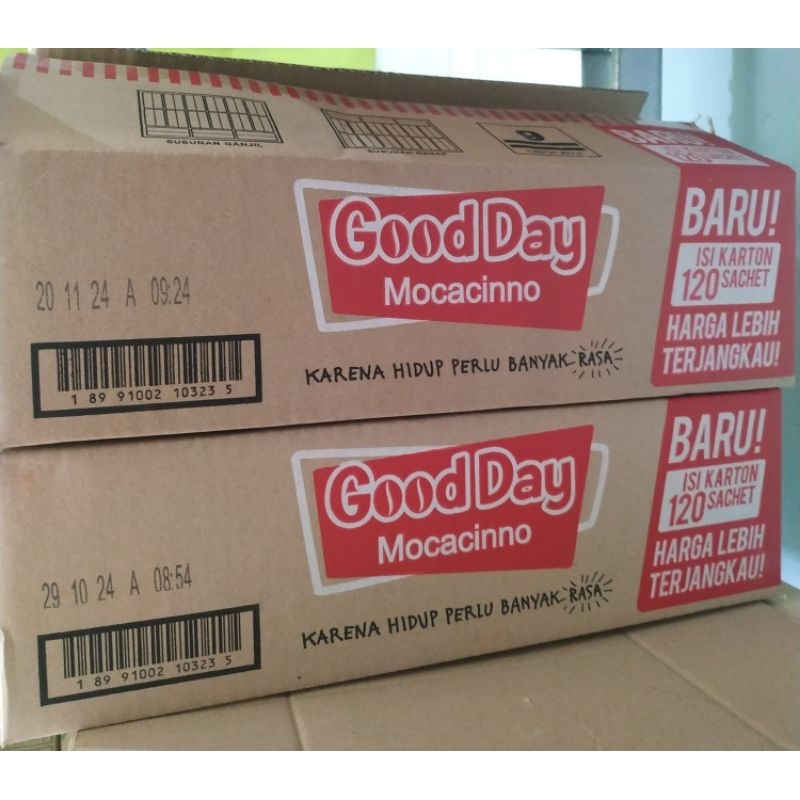 

kopi instan/good day mocacinno 1 dus isi 12 renceng/renteng