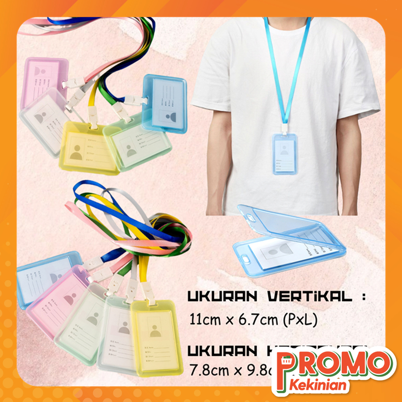 

PROMO KEKINIAN - 5551 Name Tag Transparant / Gantungan ID Card / Gantungan Kartu Nama Plastik Vertical Motif Polos Warna Warni