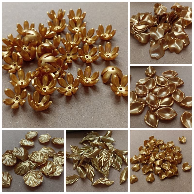 kelopak bunga mutiara seri warna gold