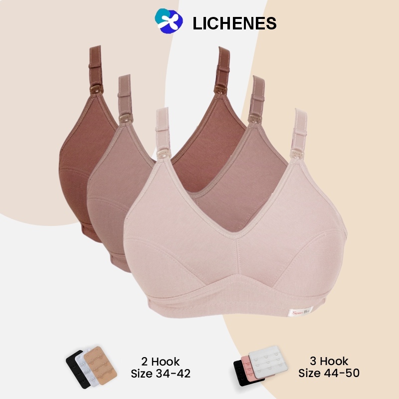 LICHENES - (3 Pcs) Bra Sport 34-50 Busa Tipis Tanpa Kawat BH DEWASA