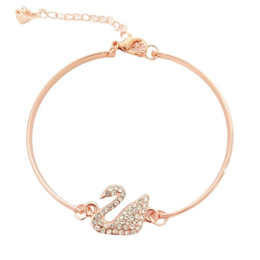 Gelang Bracelets ZamZam C5 Keren  Fashion Swan Cuff Bracelet with Zircon Women Animal Bird Jewelry