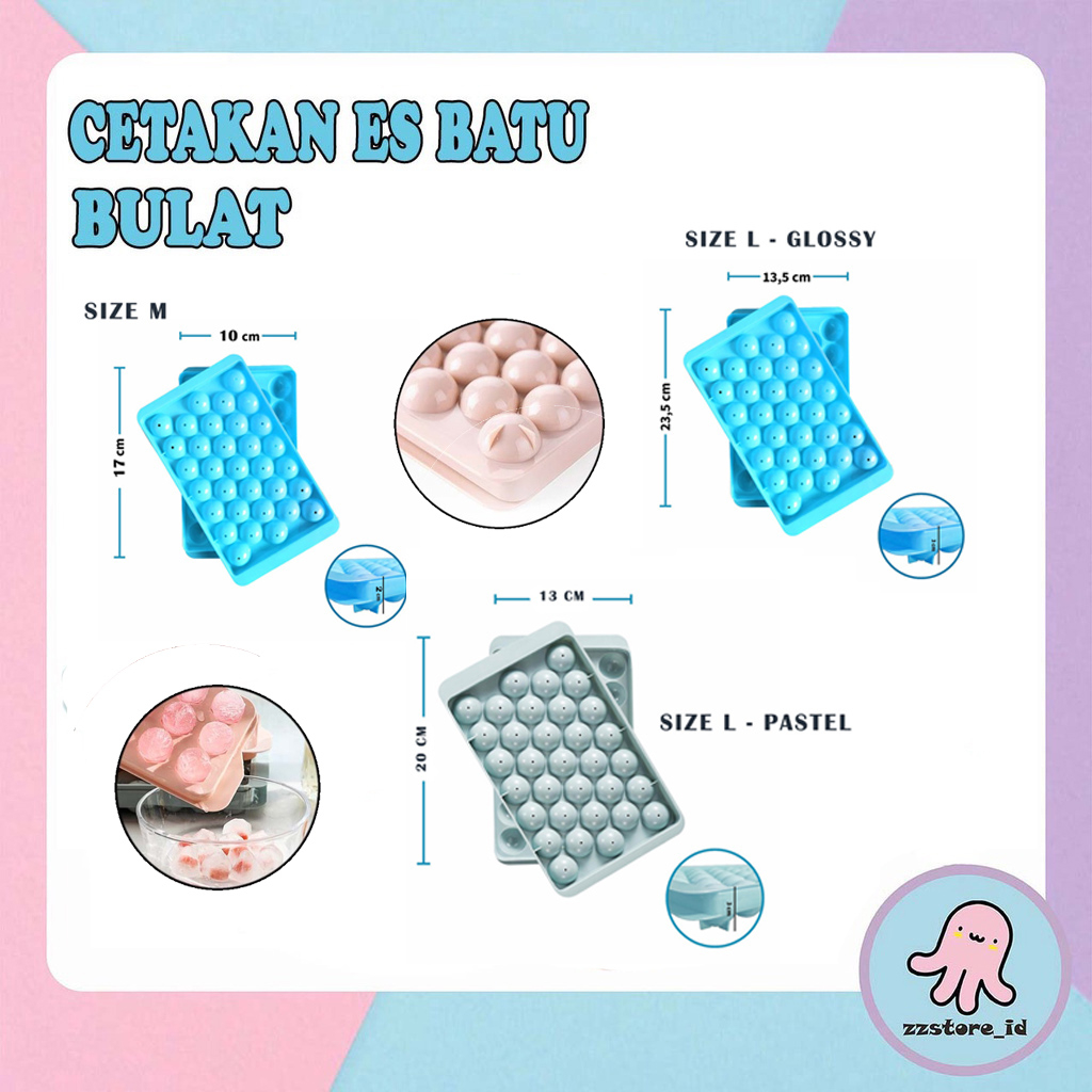 Cetakan Jelly Round Ice Cube Tray 33 Slot/Cetakan Es Batu Bulat 33