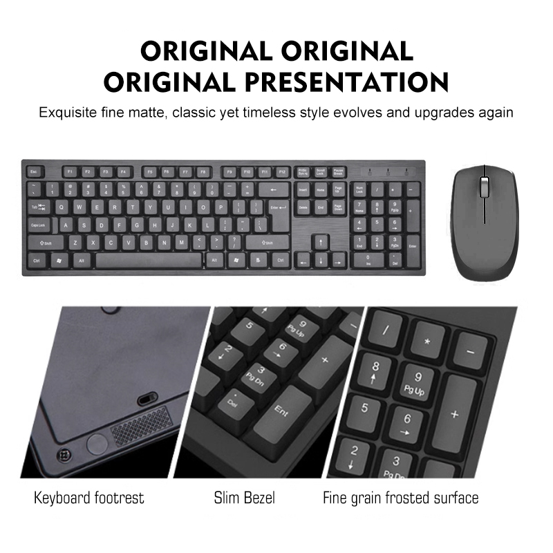 【COD】Viqoo LD950 Keyboard Wireless dan Mouse Set Bisnis/Kantor/Fashion 1600 DPI Keyboard Mouse Set Wireless - KM02