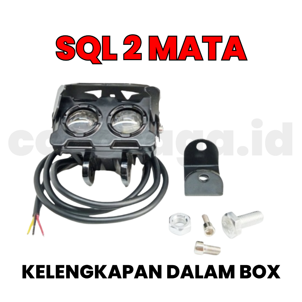 Lampu Tembak Laser LED / Foglamp LED D3 SQL 2 mata (Putih Kuning Hi/Lo) 12v 20watt - High Power , Super Terang dan Lebar