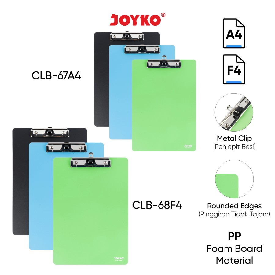 

Clipboard Papan Jalan Alas Ujian Joyko CLB-67~68 A4 F4 Folio