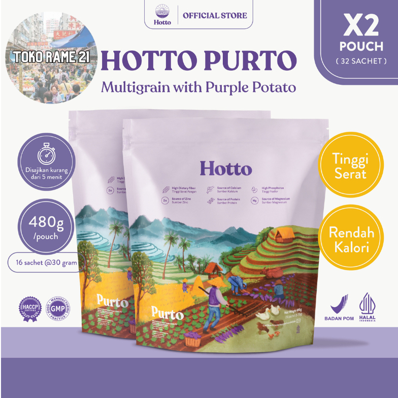 

Hotto Purto Pouch Multigrain with Purple Potato - 2 pouch