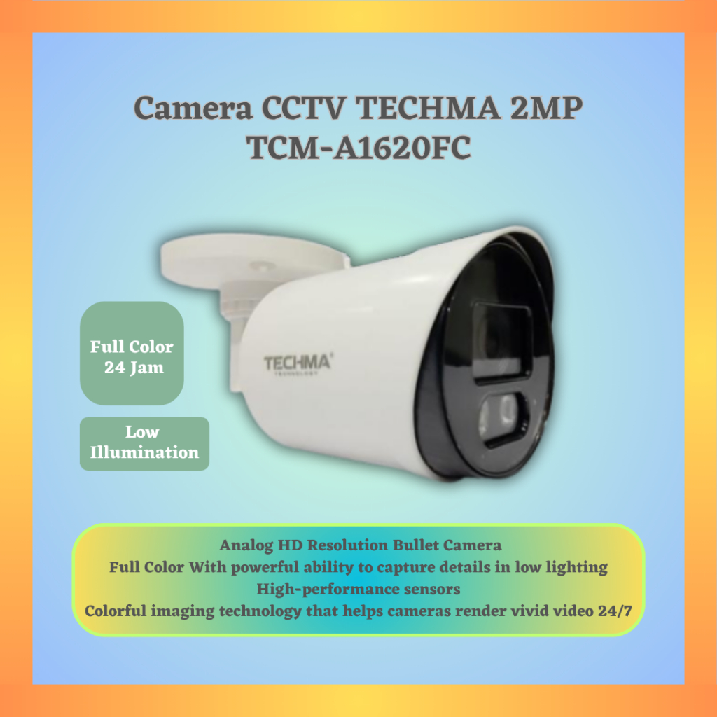 CAMERA CCTV TECHMA 2MP TCM-A1620FC OUTDOOR FULL COLOR