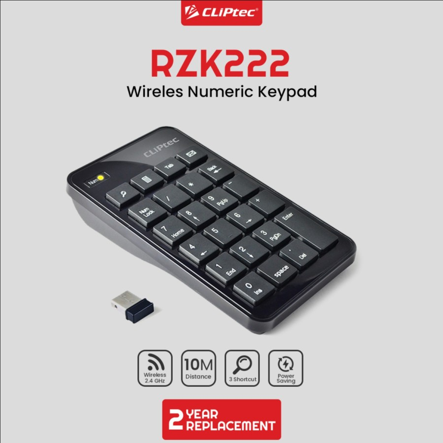 Cliptec RZK222 USB Wireles Numeric Keypad AIR-RAPID - Keyboard Numeric