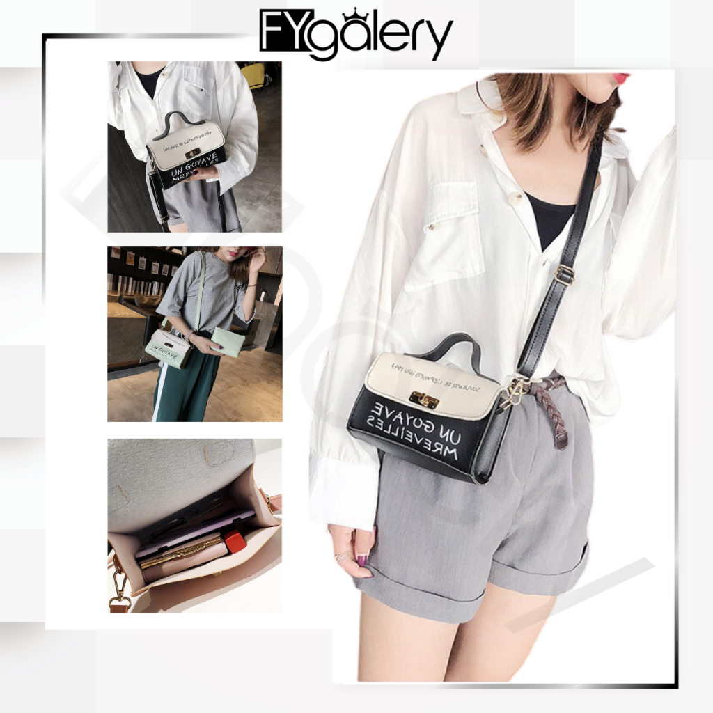 FYGALERY FYG1224 Tas Selempang Goyave 2 Warna Perempuan Slingbag Transparan Pvc Fashion Wanita Sling Bag Mini Korea Handbag Murah