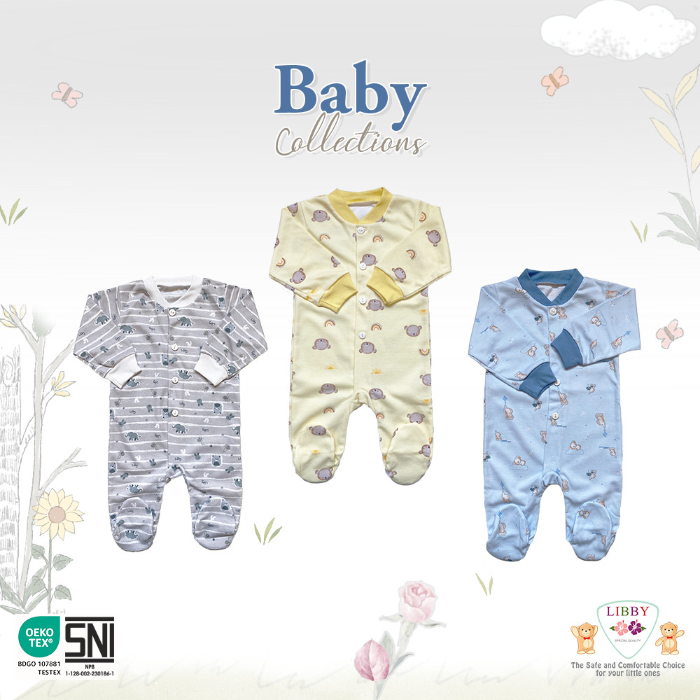 [Size Newborn NB] Libby Jumper Panjang Oblong Tutup Kaki