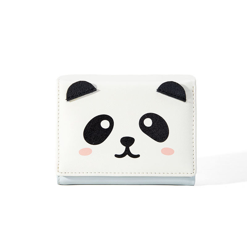 ASIN829 2023 Dompet Pendek Panda Dompet Lipat Tipis Serbaguna D252 Paket Kartu Pelajar Dompet Koin Dompet Mini