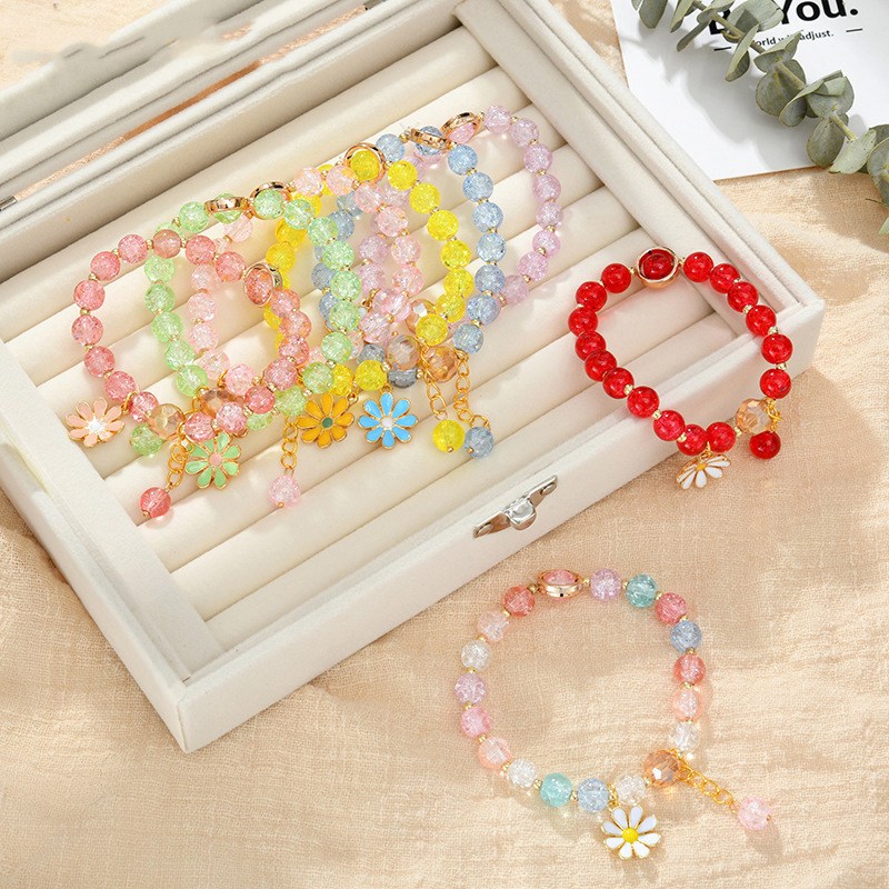 COD❤️Gelang Kristal Wanita Strawberry Sun Flower Sister Bestie Student Pasangan Perhiasan Daisy-A.one