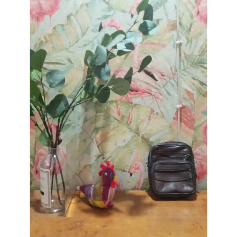 defect second preowned preloved tas dompet pouch coklat kulit sintetis