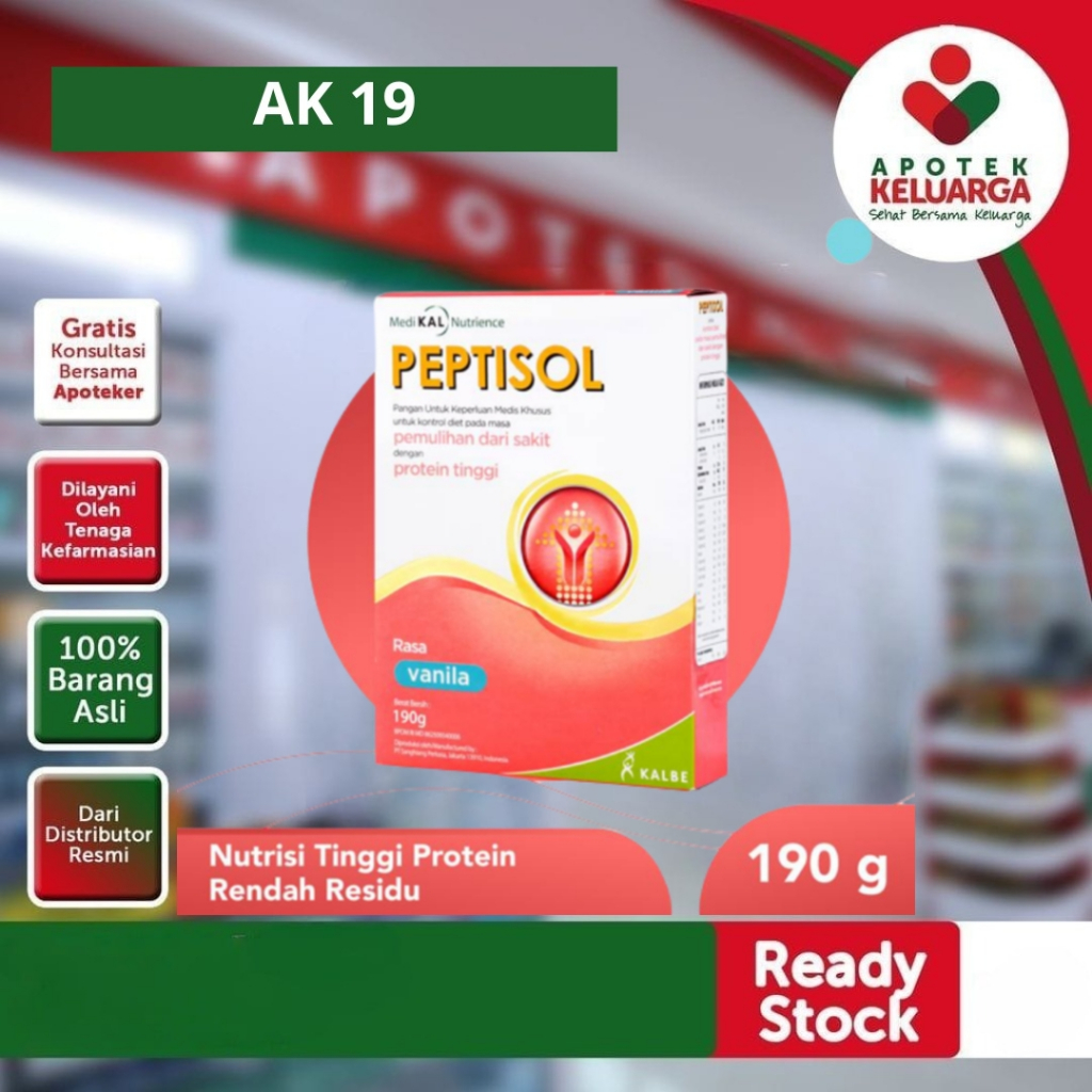 

Peptisol coklat 189gr - Nutrisi Tinggi Protein/susu nutrisi tinggi untuk lansia