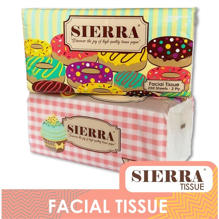 Tisu Wajah Sierra 250s 2ply / Facial Tissue 250 Sheets 2 Ply Lembut