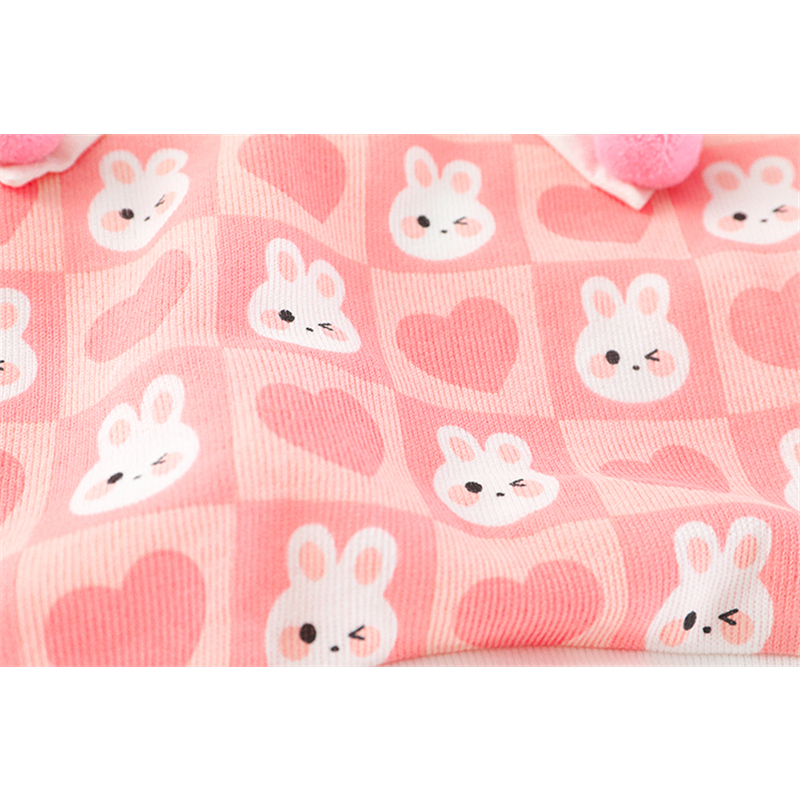 setelan baju anak perempuan import lucu motif BUNNY warna pink lucu premium ala korea