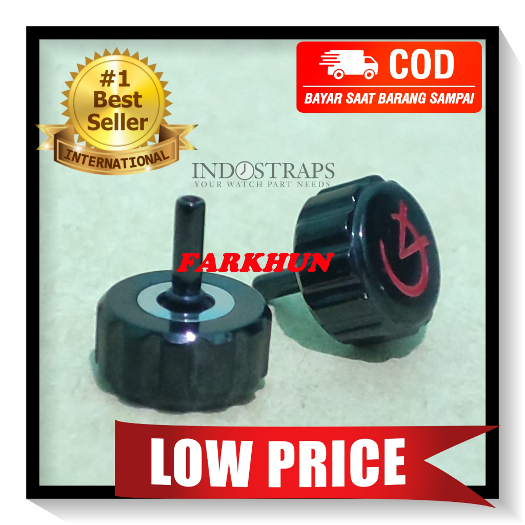 TERBAIK KNOP CROWN JAM TANGAN ALEXANDRE CHRISTIE 7.8 x 3.9 MM SEAL WATERPROOF HITAM PUTARAN ANTI AIR 7.8MM 3.9MM TOMBOL WATCH AC STAINLESS KNOB BUTTON