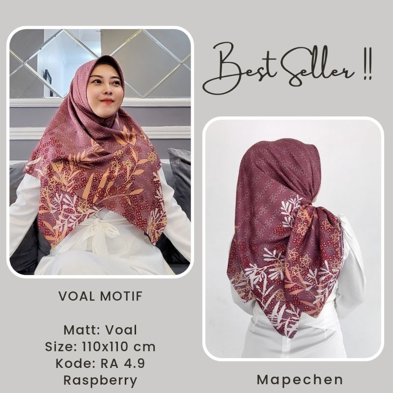 Hijab Segiempat Motif RA 4 Jilbab Segi Empat Motif Kerudung Azara Laser Cut