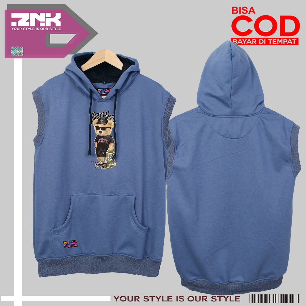 Hoodie vest pria kekinian terbaru warna baby blue Vest wanita korean style oversize Vest pria hoodie terbaru kekinian Rompi pria casual keren Rompi pria jumbo keren Hoodie vest wanita korean style Jaket vest rompi aestetic distro terbaru