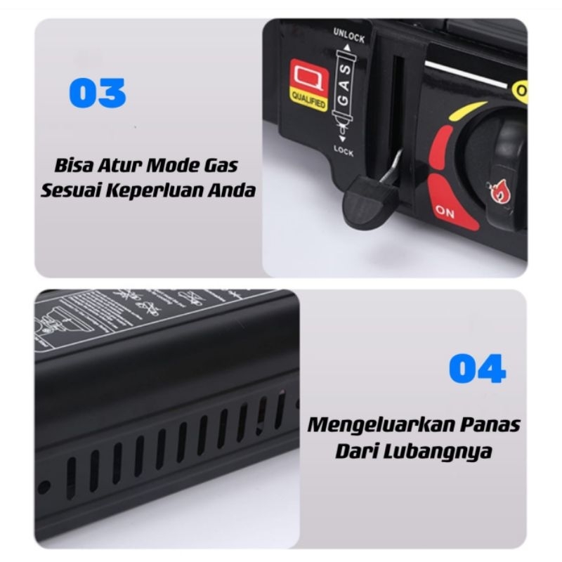 Omicko Kompor gas Portable 2 in 1 Bisa untuk Gas Kaleng / Elpiji⭐IM.OLSHOP⭐