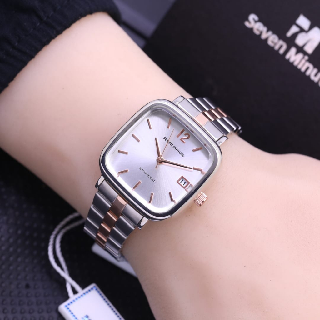 JAM TANGAN WANITA SEVEN MINUTE LS028 RANTAI TANGGAL AKTIF