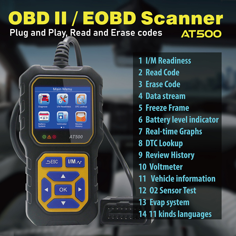 OBD 2 II Scanner 2.4 inch Color Screen Automotive OBD2 Diagnostic Scan Tool OBDII Car Engine Fault Code Reader