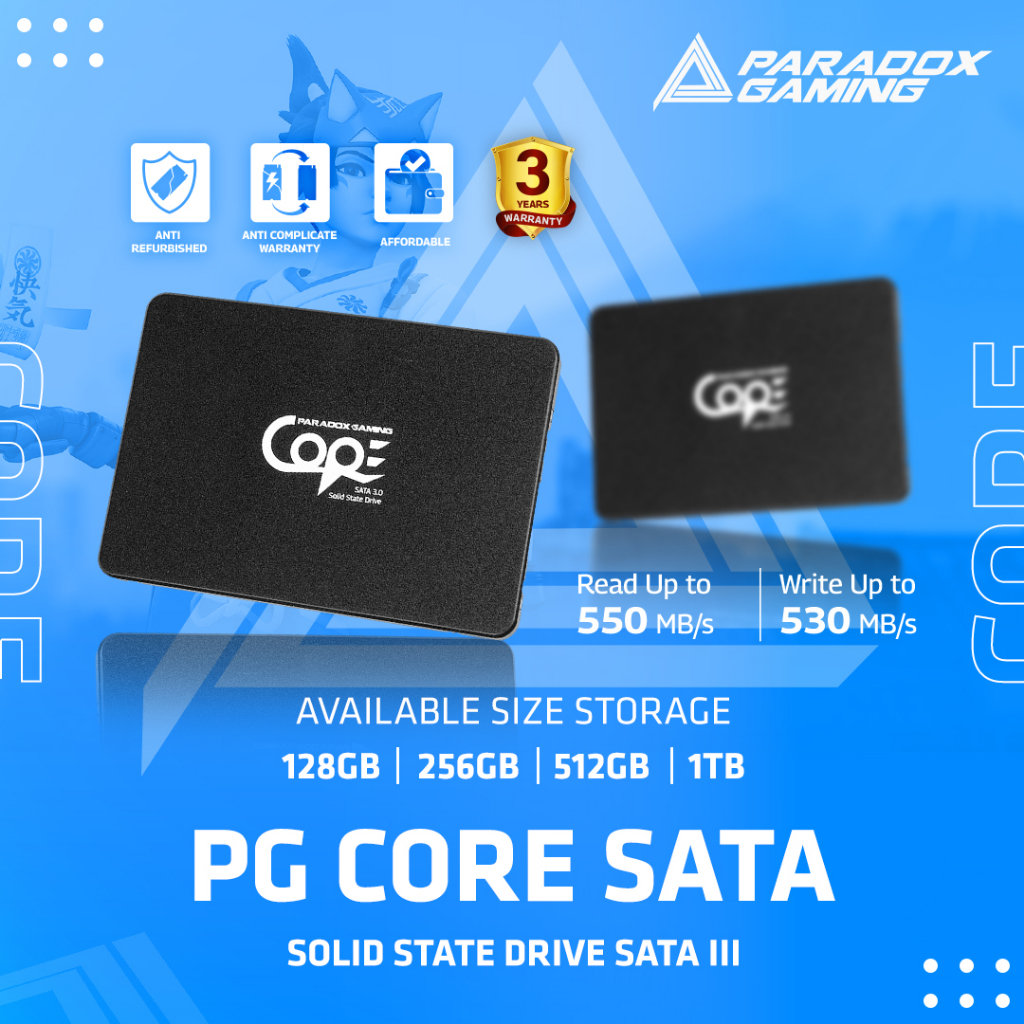 PARADOX GAMING CORE SSD 2.5" SATA3 128GB
