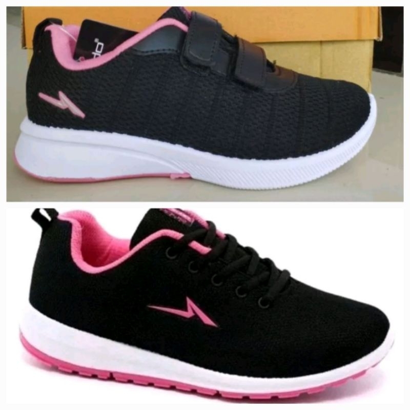 SEPATU ANDO NITTA HITAM PINK UKURAN 29 SAMPAI 40