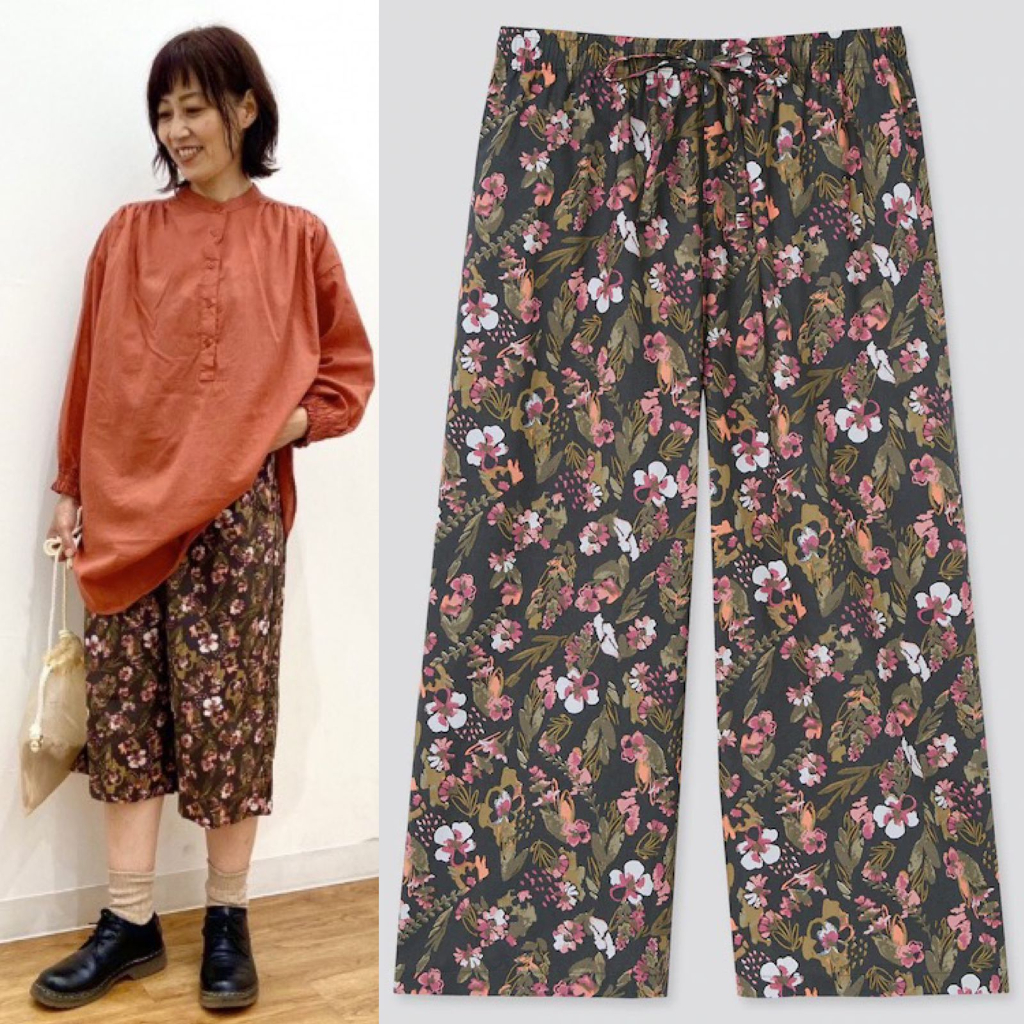 Un*glo relaco  pants/series flower