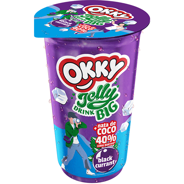 OKKY JELLY DRINK BIG   6x220ml    JERUK STROBERI BLACKCURRANT