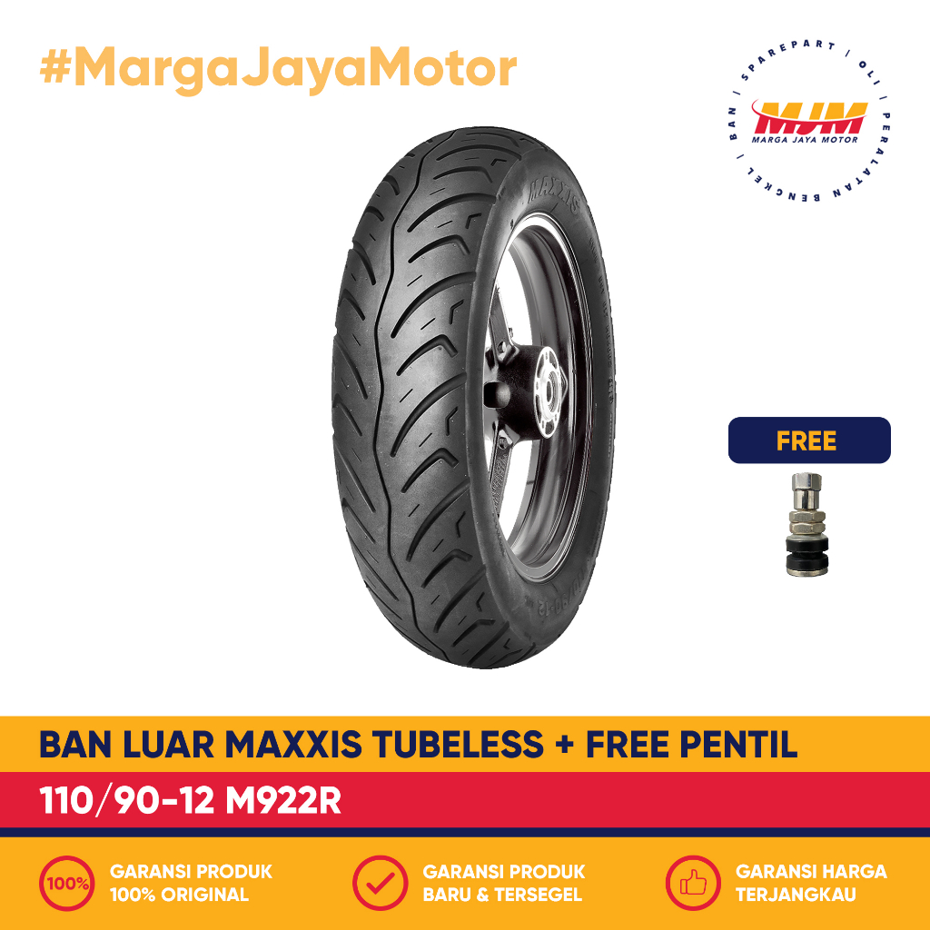 Ban Luar Maxxis M922R 110/90-12 Tubeless Free Pentil