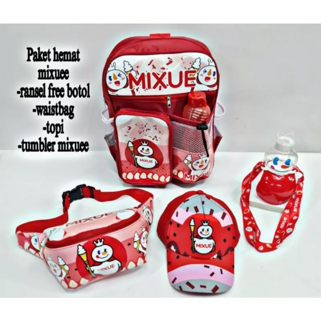 Tas Ransel Anak TAS.KRAKTER.PRINTNG PAUD TK Karakter ice cream mixue led 4in1 - Tas + waistbag + topi + botol minum TAS ANAK MIXUE TAS ANAK UKURAN SD dan TK TAS ANAK TAS WANITA FASION ANAK WANITA TAS ANAK LAKI LAKI TAS PRIA