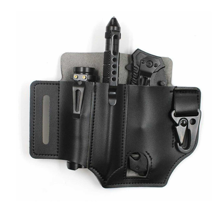 Tas Pinggang Sabuk Holster Leather Pouch Multitool EDC Tas Desain Ergonomis Multifungsi Material Kulit PU