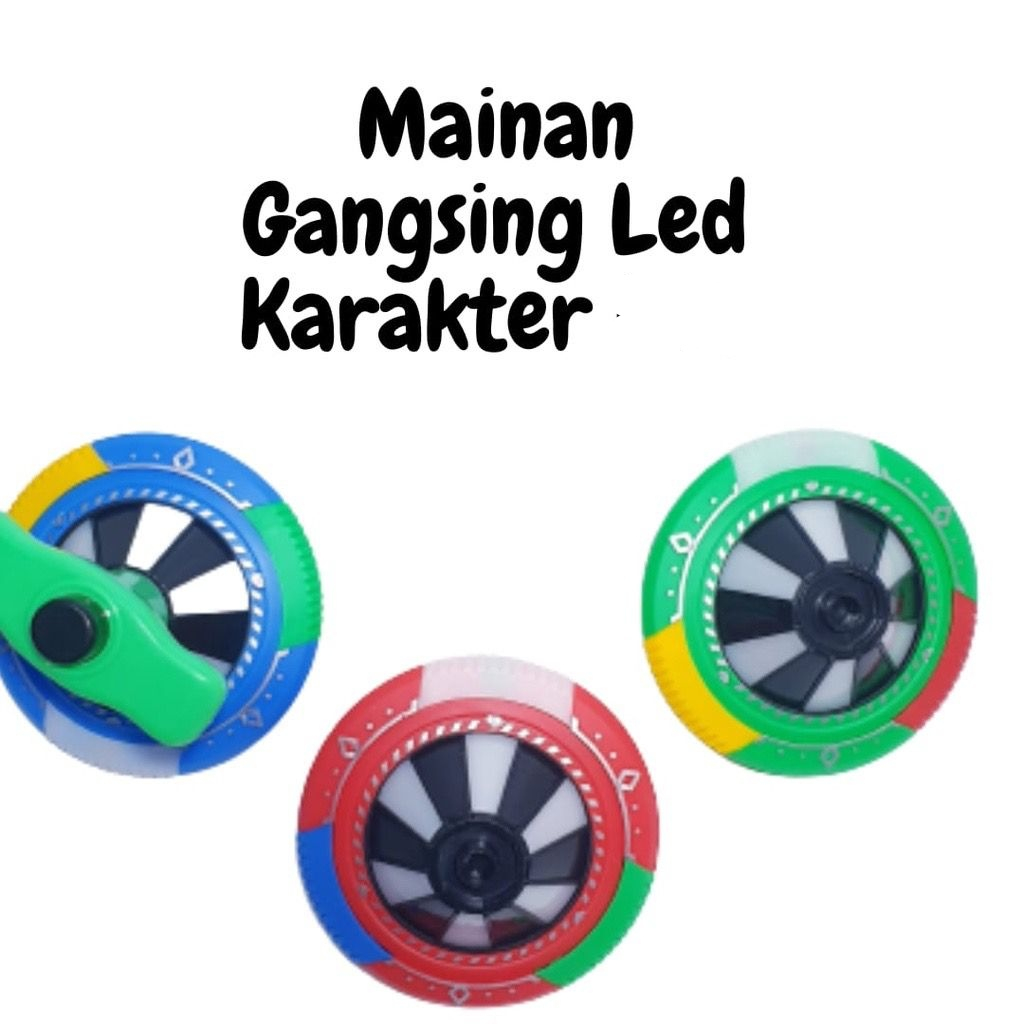 Promo Mainan Anak Gangsing LED Karakter Roda Bisa Nyala