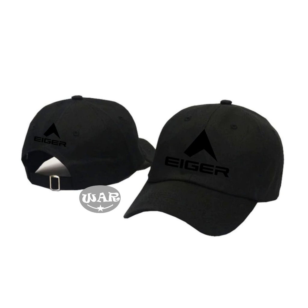 Topi Baseball EIGER LOGO Black DP Premium / Topi baseball hat pria distro polos original 100% casual