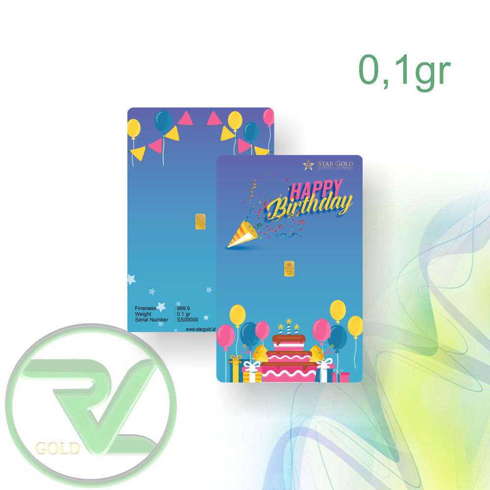 Rvl Gold Logam Mulia Birthday Series 01 berat 0,1gram dan 0,25gram
