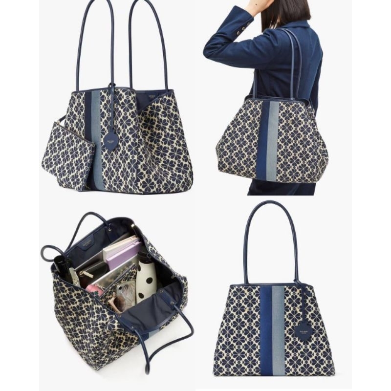 KS flower jacquard everything medium tote