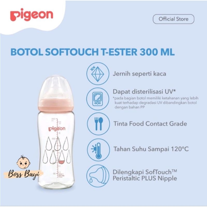 PIGEON - SofTouch T-Ester Baby Bottles / Botol Dot Bayi Wide Neck