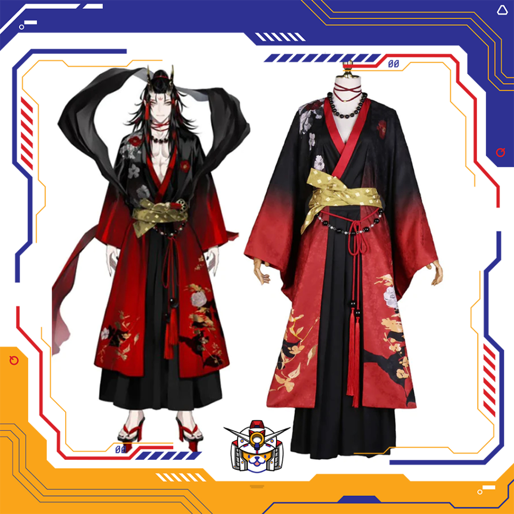 [QTakasi] Virtual YouTuber Nijisanji Luxiem Vox Akuma New Outfit Cosplay Costume YUKATA KIMONO VERSION