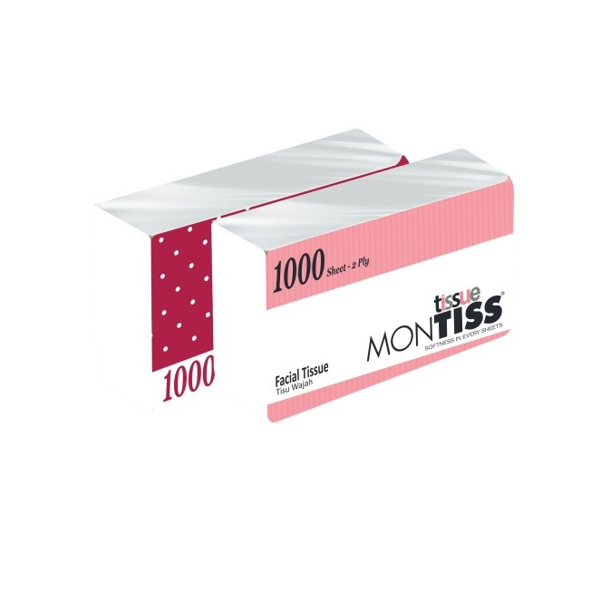 Tisu Wajah Montis 1000s 2ply / Facial Tissue Montiss 1000 Sheets 2 Ply