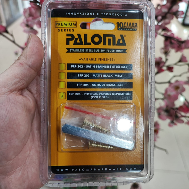 PALOMA FLUSH RING FRP 205 GAGANG PINTU SHAFT DOOR GOLD EMAS PVD