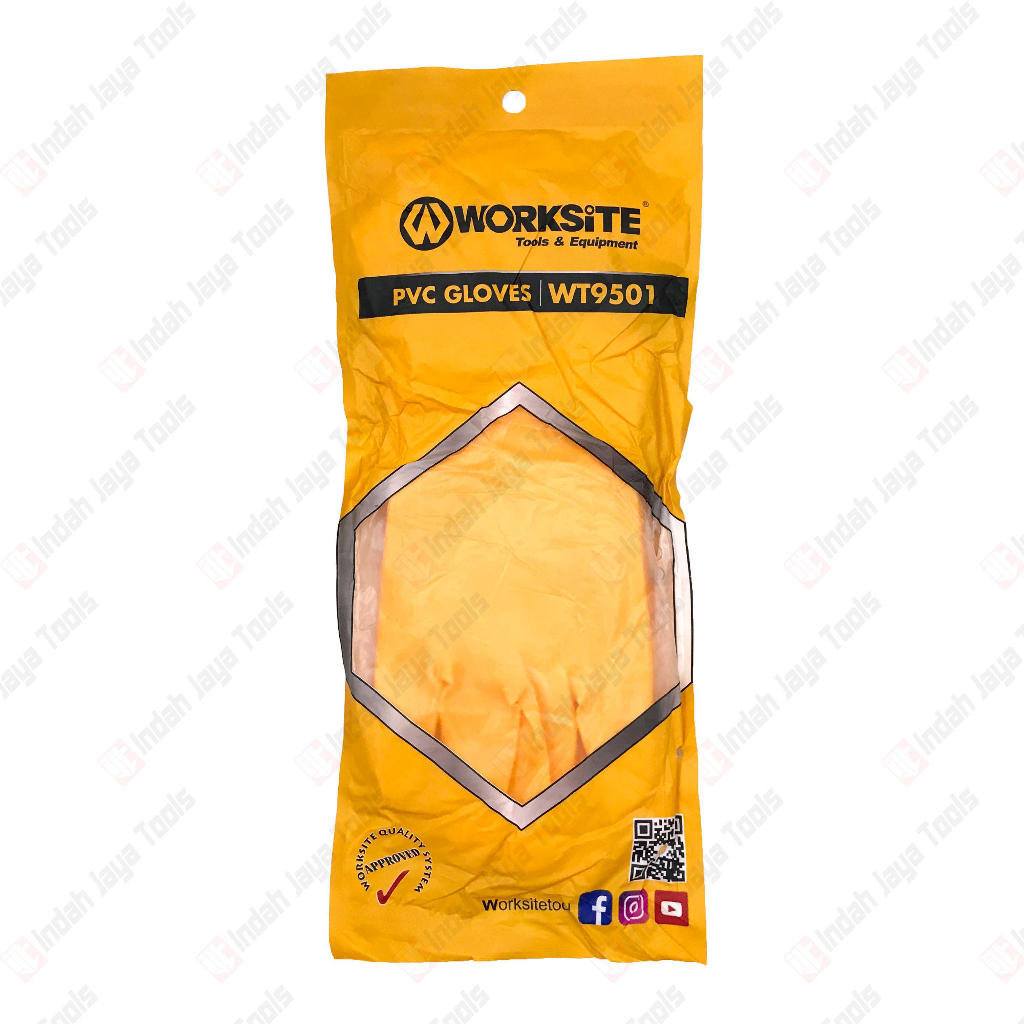 WORKSITE WT9501 Sarung Tangan Karet Tebal Latex - PVC Pelindung Tangan