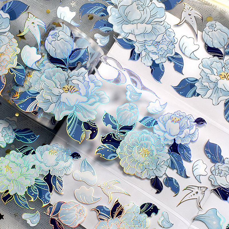 

(Kiricart) Wubao Shining PET Tape 1 Flower Decorative Journal Floral DIY Scrapbook