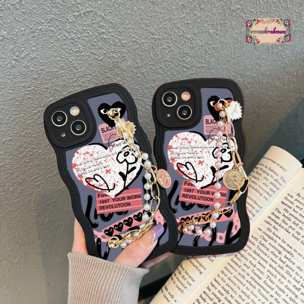 GC44 GC53 CASE CASING SOFTCASE SILIKON WAVY WAVE AESTETHIC RANTAI MUTIARA GRIP FOR REALME C11 C12 C25 NARZO 20 C15 C17 7I C20 NARZO 50I SB5749