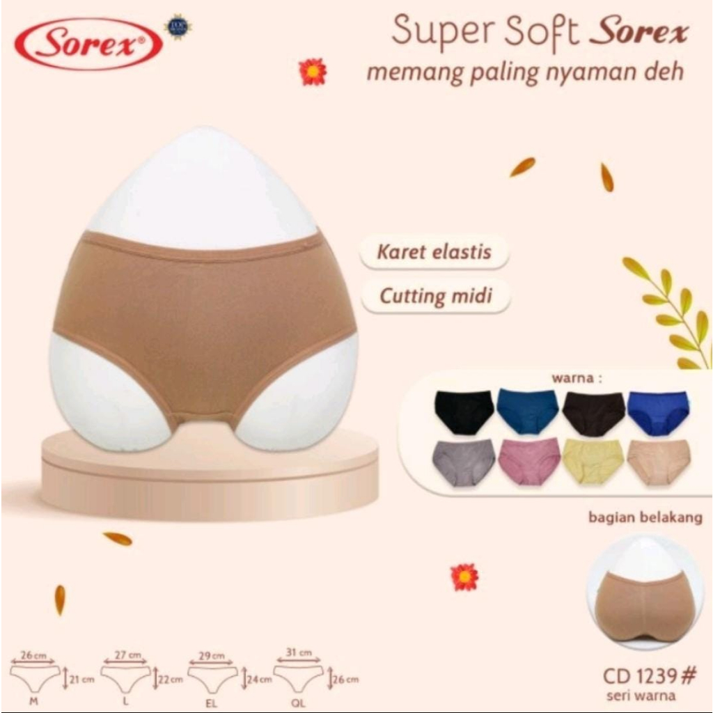 PROMO | Celana dalam sorex super soft midi art 1239 / CD Dalaman Wanita M L XL XXL